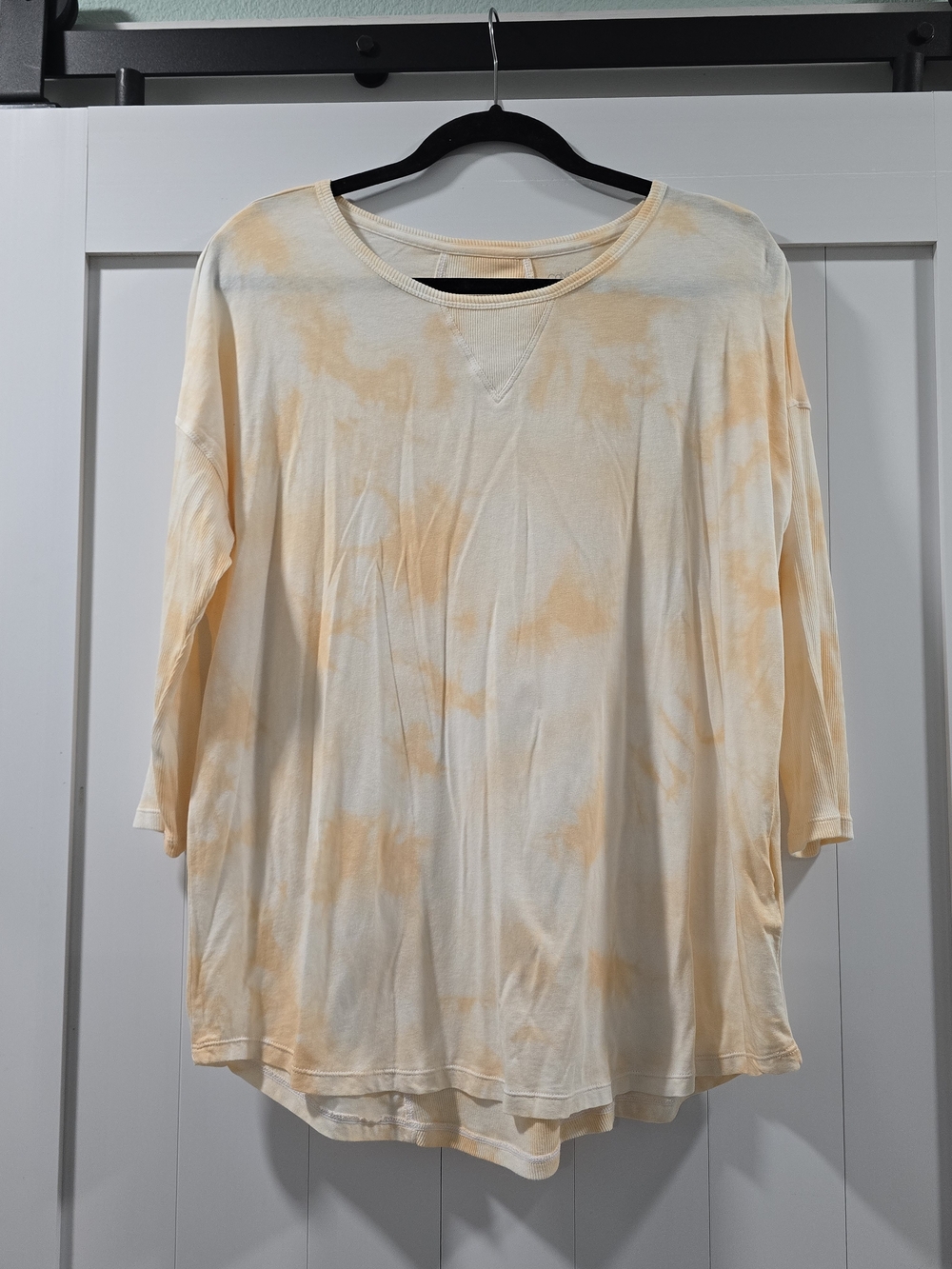 Calvin Klein Performance Peach and Cream Tie-Dye Long Sleeve Top